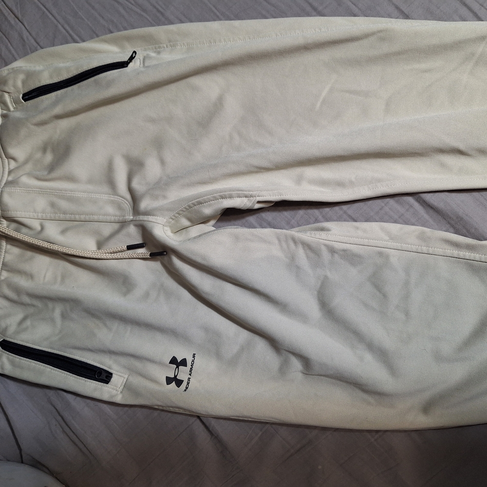 Under Armour Cream Joggers with Black Accents